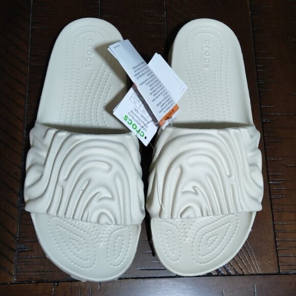 Crocs X Salehe Bembury The Pollex Slide - Parsnip NEW Cream Collab Sandals sz 10 - Picture 7 of 11
